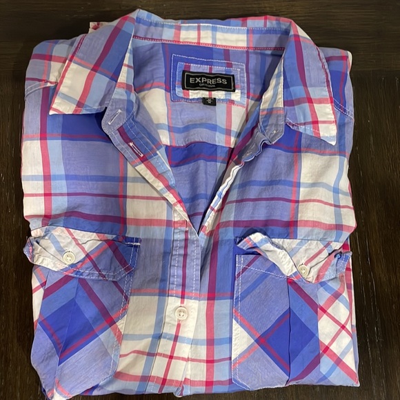 Express Plaid Button Down - Picture 3 of 3